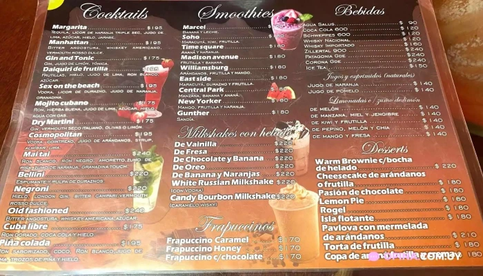 Central Friends Dinner Coffee Shop Menu - Cafetería