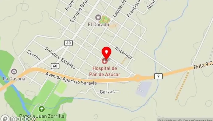 mapa de Centro Auxiliar de Pan de Azucar Hospital en Pan de Azúcar