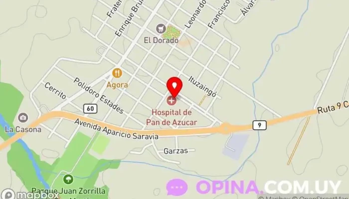 mapa de Centro Auxiliar de Pan de Azucar Hospital en Pan de Azúcar