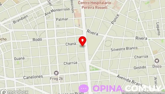 mapa de Centro Clinico del Sur Servicio de salud mental, Salud y bienestar, Centro de salud y bienestar en Montevideo