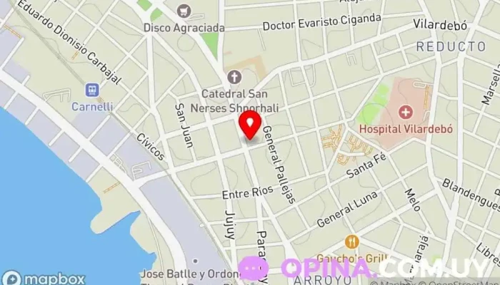 mapa de Centro Cultural y Artístico Casa de Pérez Centro educativo en Montevideo