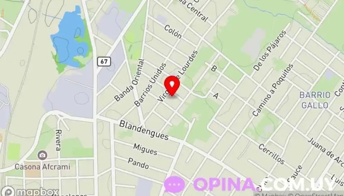 mapa de Centro de Educación Inicial Angeli Jardín de infancia en Las Piedras