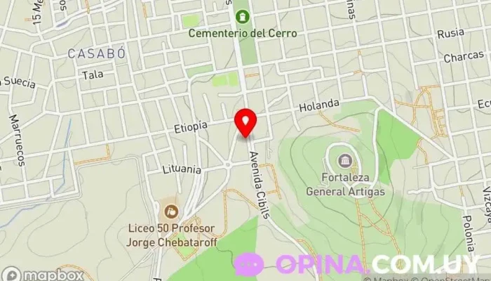 mapa de Centro de Educación Inicial Manos y Manitos Escuela en Montevideo