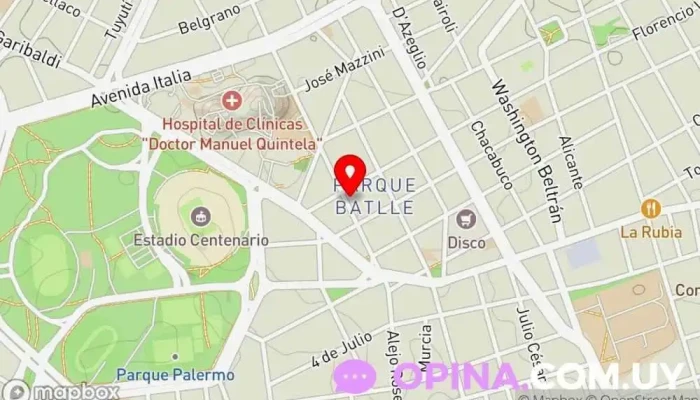 mapa de Centro de Fisioterapia Especializada Médico en Montevideo