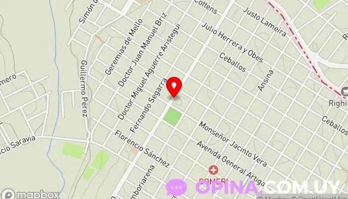 mapa de Centro de Salud - Policlínica Rivera Chico Salud y bienestar en Rivera