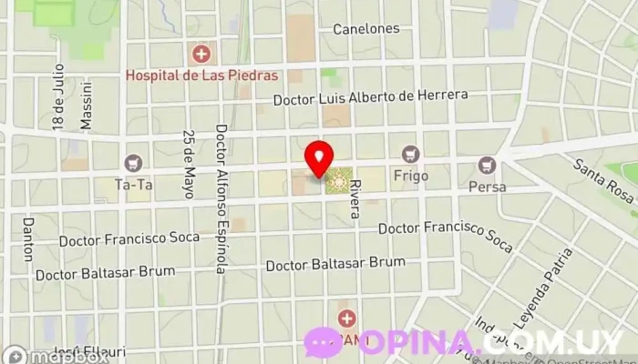 mapa de CENTRO MÉDICO LP Clínica ambulatoria, Cardiólogo, Clínica dental, Mecánico protésico dental, Médico de familia, Centro médico, Laboratorio de análisis clínicos, Neumólogo en Las Piedras