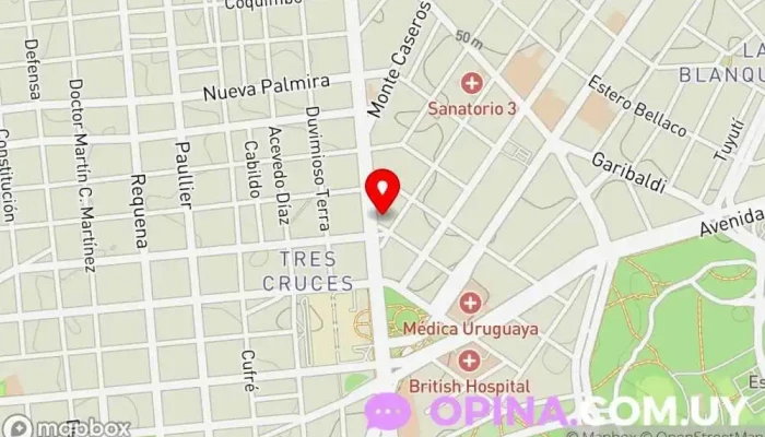 mapa de Centro Médico Tres Cruces (UCM) - Tres Cruces Centro médico en Montevideo