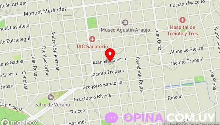 mapa de Centro Pedagógico Escuela en Treinta y Tres