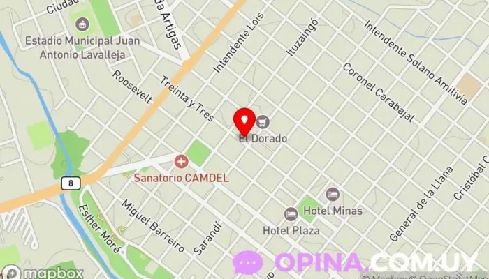 mapa de Centro Protección Choferes de Lavalleja Gimnasio en Minas