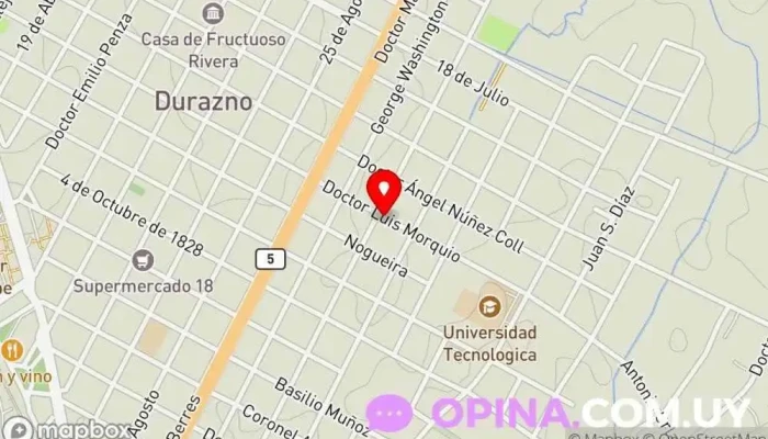 mapa de Centro Social y Deportivo Santa Bernardina Club deportivo en Durazno