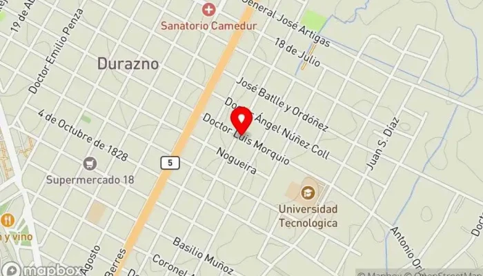 mapa de Centro Social y Deportivo Santa Bernardina Club deportivo en Durazno