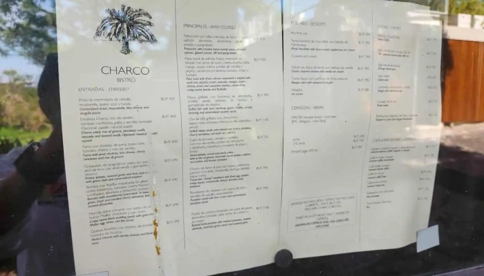 Charco Bistro Menu