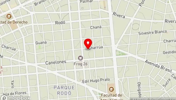 mapa de Charrúas Hostel Hotel en Montevideo