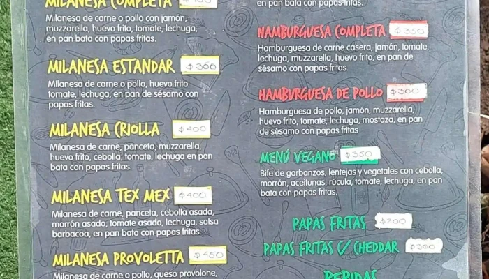 Chiviteria La Josefina:  Menu