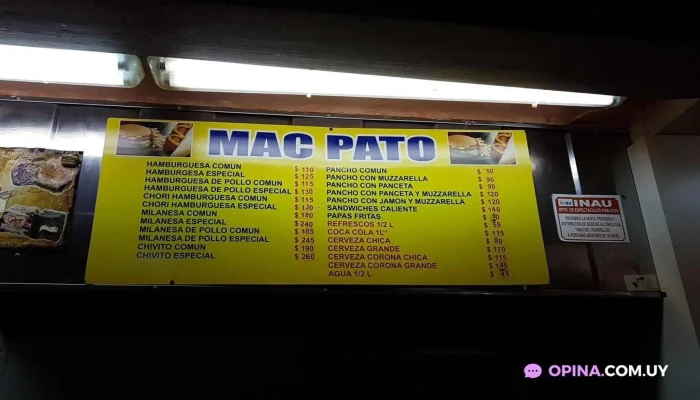 Chiviteria Mac Pato Menu - Restaurante