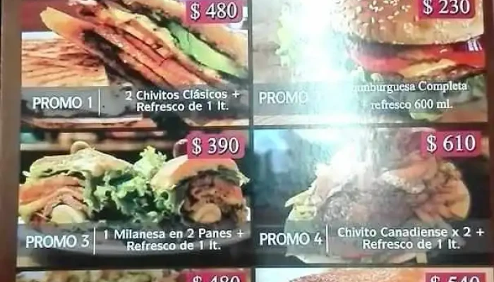 Chivitos King:  Menu