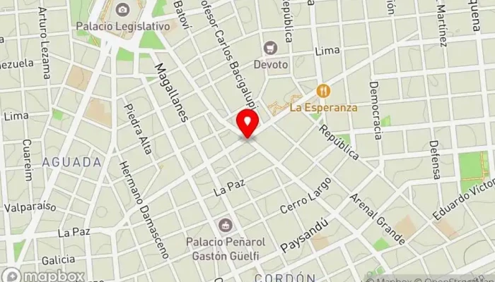 mapa de Ciudad Bar Bar, Pizzería a domicilio en Montevideo