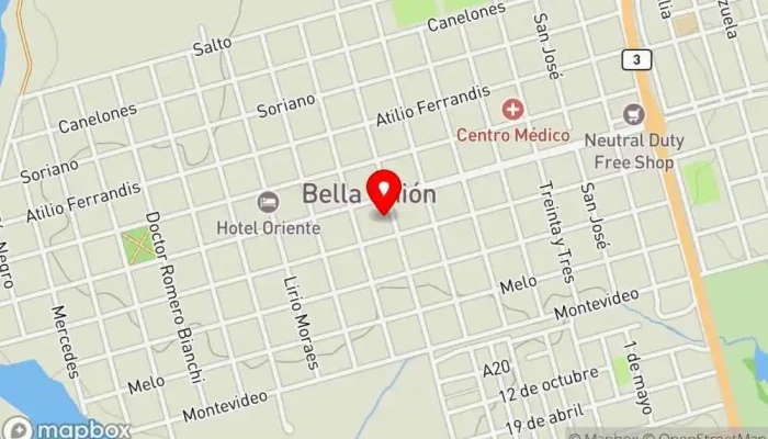 mapa de Clan-destino Pub restaurante en Bella Unión