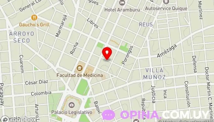 mapa de Clases particulares, maestra particular, apoyo escolar. Educación mixta en Montevideo