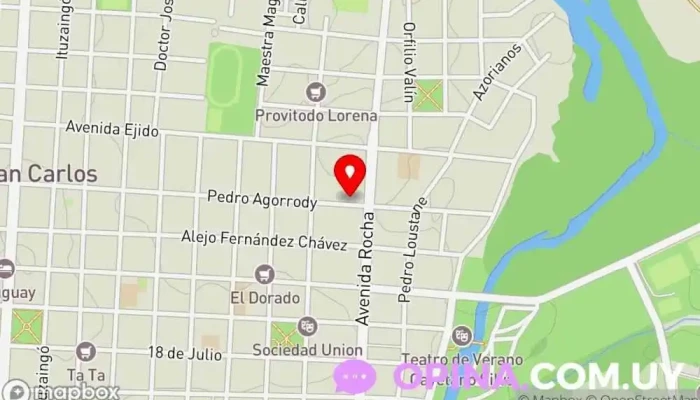 mapa de Clinica Academia Estética Natural de Edith Navarro Terapeuta de drenaje linfático, Esteticista, Industria de cosméticos, Masajista deportivo en San Carlos