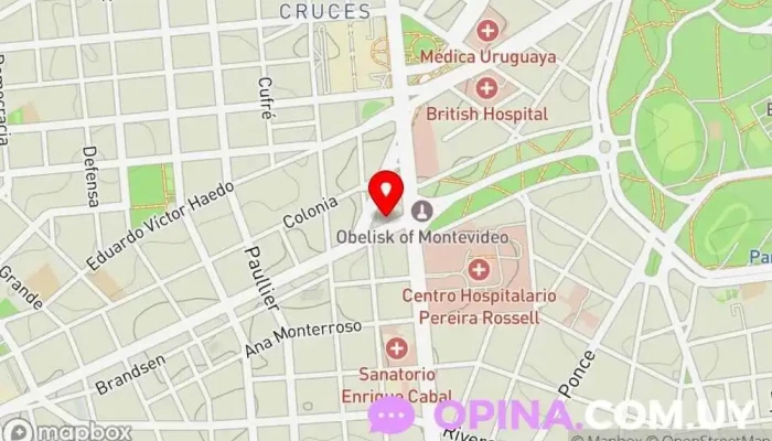 mapa de Clinica Berger Laboratorio de radiografías en Montevideo