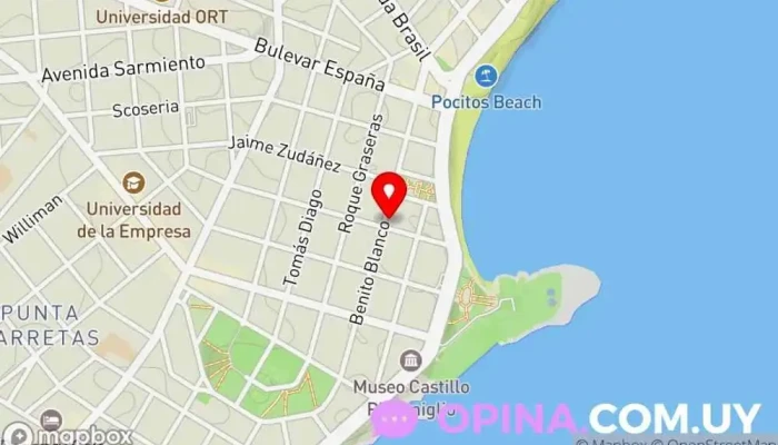 mapa de Clínica Dr. Alfredo Rienzi Clínica de medicina deportiva en Montevideo