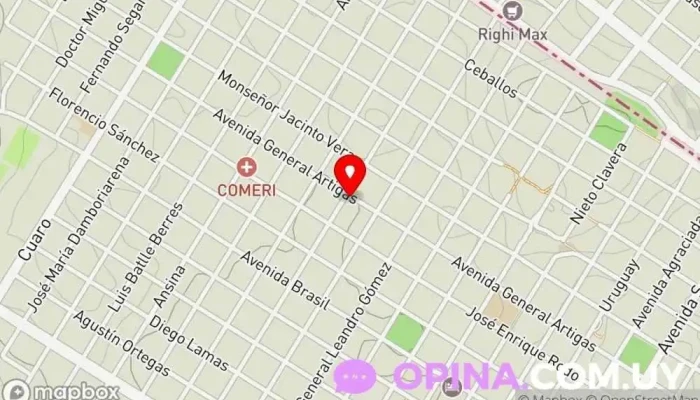 mapa de Clínica Escuela Esperanza Organización de ayuda y servicios para personas con discapacidad en Rivera