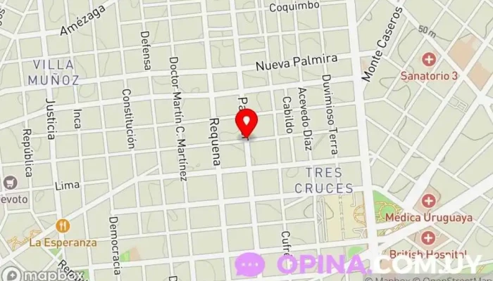 mapa de Clinica Palmar Clínica dental, Hospital en Montevideo