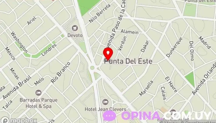 mapa de Clínica Punta del Este - Personal Care Medical Group Médico en Punta del Este