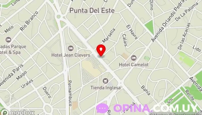 mapa de Clínica Select Hospital privado en Punta del Este