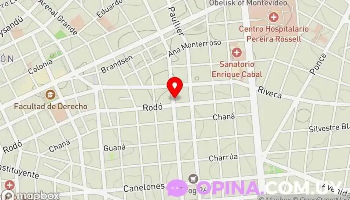 mapa de Clínica Testa Podólogo, Esteticista, Salón de manicura y pedicura, Depilación con cera en Montevideo