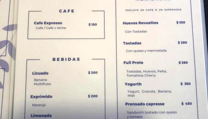 Club Al Mar:  Menu - Bar