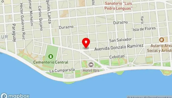 mapa de Club del Pan Panadería en Montevideo