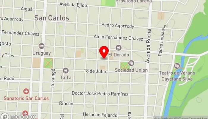 mapa de Club Pelotaris Club deportivo en San Carlos