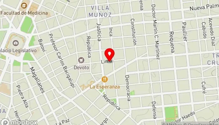 mapa de Club Yatay Bar en Montevideo