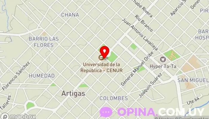 mapa de Colegio Juan Pablo II Colegio religioso en Artigas