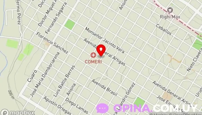 mapa de Comeri Consultorios Centro médico en Rivera