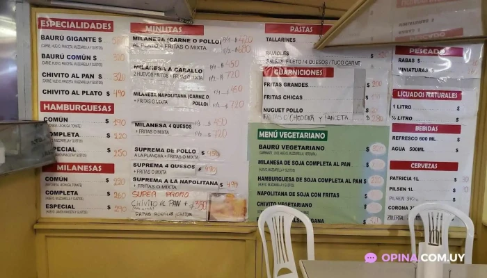 Comipaso El Bauru Gigante Menu