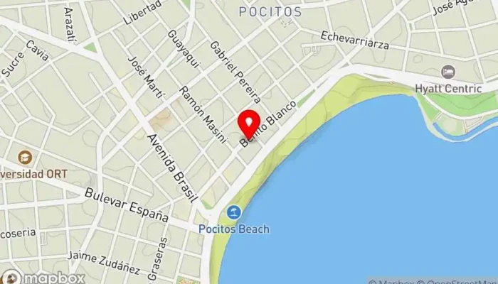 mapa de Confitería AMERICANA Pocitos Panadería en Montevideo