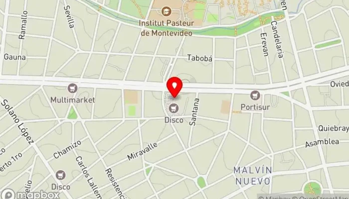 mapa de Confitería Carrera Restaurante en Montevideo