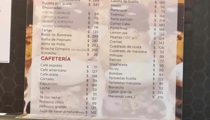 Confiteria Carrera Menu - Restaurante