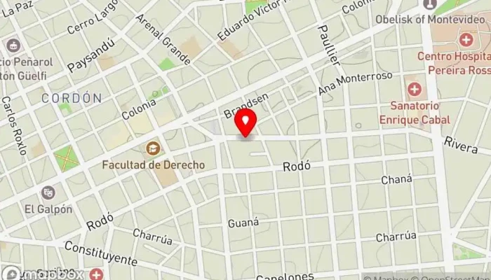 mapa de Confiteria de la Rivera Cafetería en Montevideo