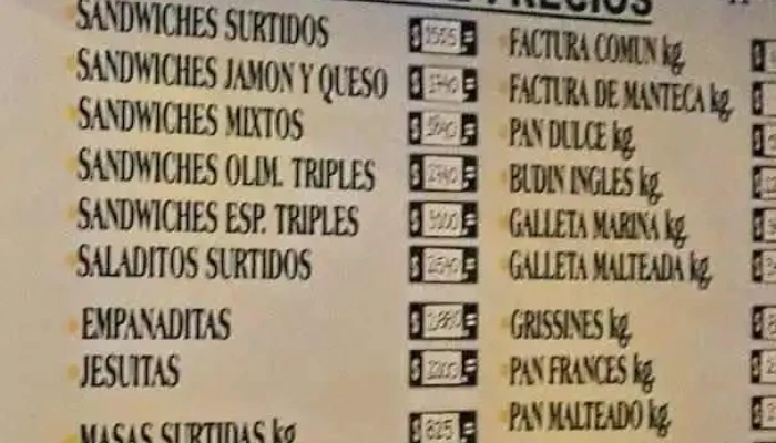 Confiteria Segunda Cartuja Menu