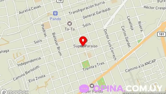 mapa de Consultorio De Atención Psicológica Psicólogo en Pando