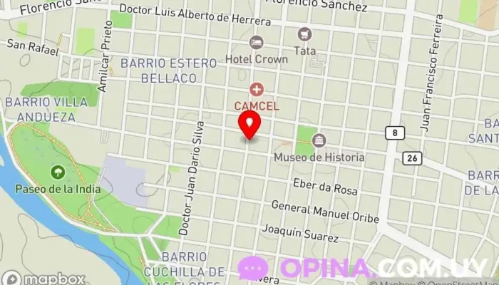 mapa de Consultorio Del Dr Poulier Hospital psiquiátrico en Melo