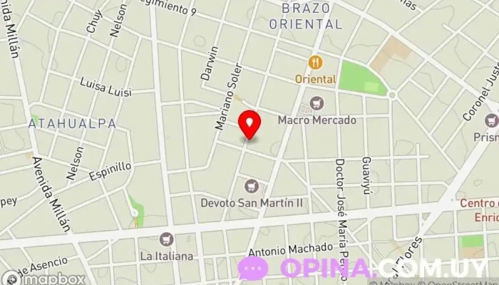 mapa de Consultorio Dr. Sagradini - Implantes, Ortodoncia, Estetica Facial Clínica dental en Montevideo