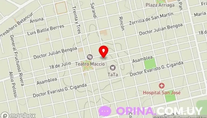 mapa de Consultorio Oftalmologico Dra. Saldaña I Dr. Rivas I Dr. Pérez Centro de oftalmología, Oficina médica, Oftalmólogo en San José de Mayo