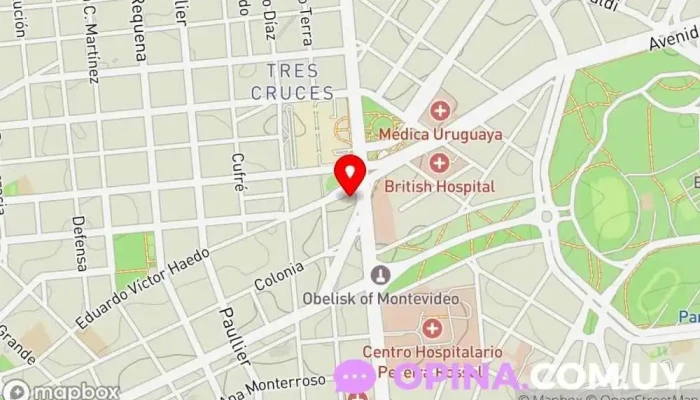 mapa de Consultorio Tarabini Oficina médica en Montevideo