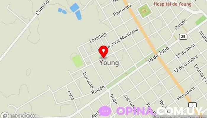 mapa de Cooperativa Covifauny Complejo de viviendas en Young