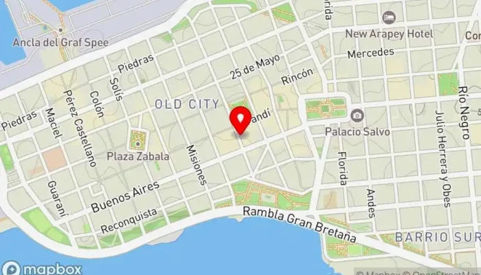 mapa de Coristanco Bistró Restaurante, Panadería, Cafetería en Montevideo